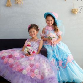 子供ドレス　姉妹フォト　ヘアメイク
